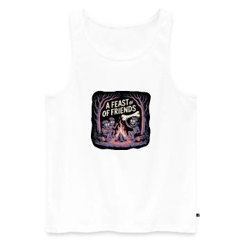 Campfire Night with Friends Illustration - Men's Premium Organic Tank Top - white - Front - AI Model Male 178 light (178cm)