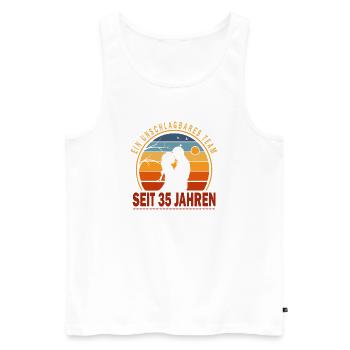 35 Jahre Beziehung Jahrestag Hochzeitstag - Männer Premium Bio Tank Top - Weiß - Vorne - Michal (187cm)