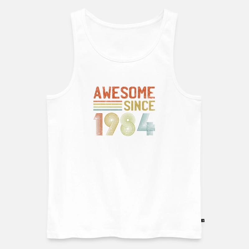 Conception de logo d’anniversaire d’année rétro - Débardeur bio Premium Homme - blanc