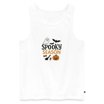 Gruselige Halloween Saison Illustration - Männer Premium Bio Tank Top - Weiß - Vorne - Michal (187cm)