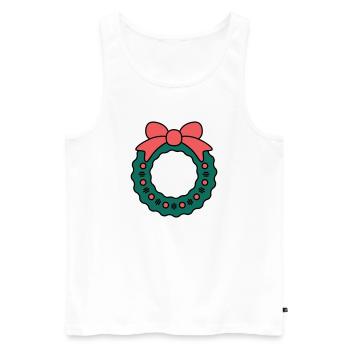 Wreath for Christmas - Men's Premium Organic Tank Top - white - Front - AI Model Male 178 light (178cm)