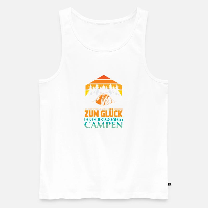 Camper Camping Wohnwagen Spruch - Männer Premium Bio Tank Top - Weiß