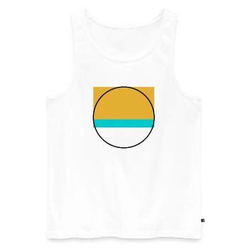 Minimalist Sunset Over Ocean - Men's Premium Organic Tank Top - white - Front - Michal (187cm)