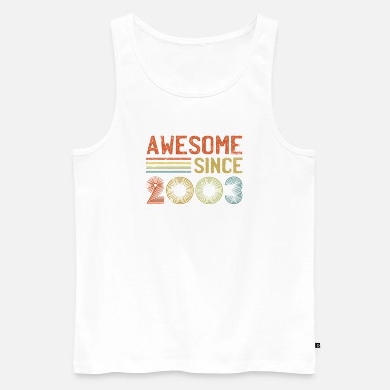 Retro 2003 Feier Diagramm Text - Männer Premium Bio Tank Top - Weiß