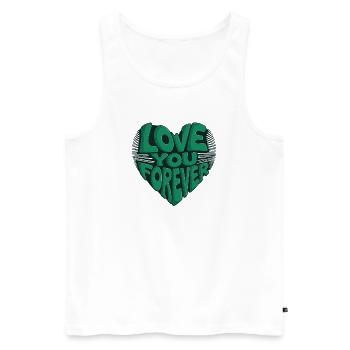 Love You Forever Herz Design - Männer Premium Bio Tank Top - Weiß - Vorne - Michal (187cm)