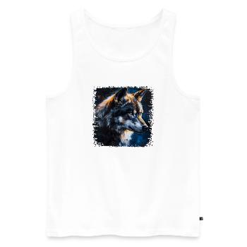 Lupus Portrait in Impressionist Style - Men's Premium Organic Tank Top - white - Front - Michal (187cm)