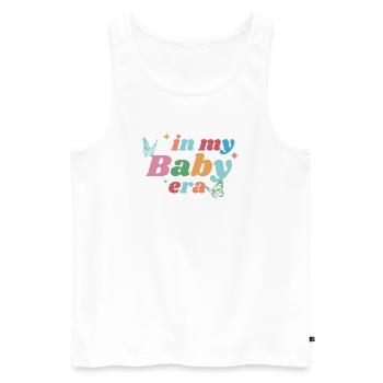 In My Baby Era – Bunt & Verspielt - Männer Premium Bio Tank Top - Weiß - Vorne - AI Model Male 178 light (178cm)