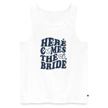 Here Comes the Bride – Hochzeit - Männer Premium Bio Tank Top - Weiß - Vorne - AI Model Male 178 light (178cm)