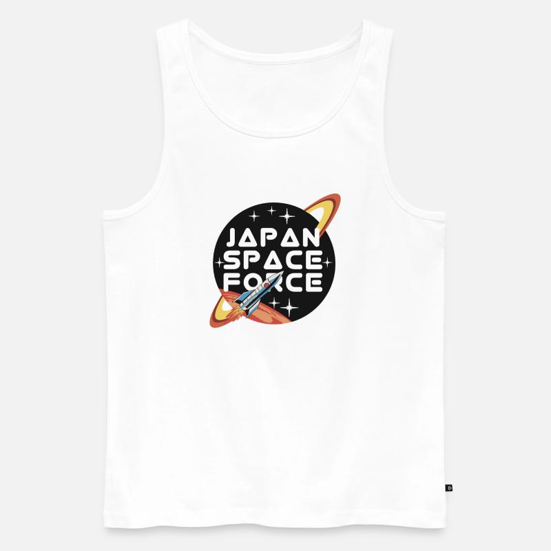 Japan Space Force Retro Logo - Männer Premium Bio Tank Top - Weiß
