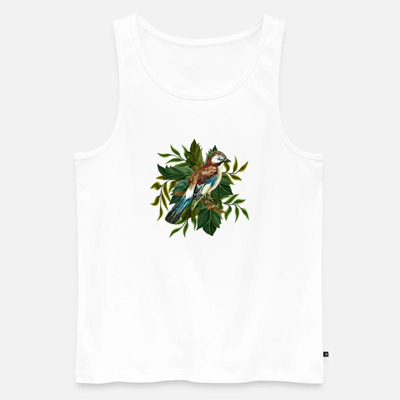 Bunter Vogel - Männer Premium Bio Tank Top - Weiß