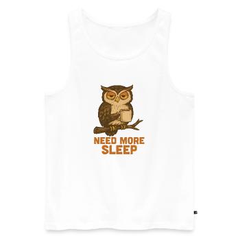 Need More Sleep – Funny Owl - Men's Premium Organic Tank Top - white - Front - AI Model Male 178 light (178cm)