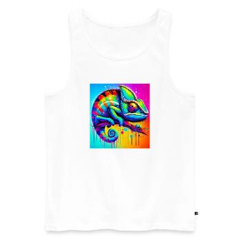 caméléon - Débardeur bio Premium Homme - blanc - Devant - Michal (187cm)