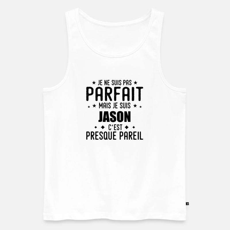 Jason: authentisch, unvollkommen, oben, Perfektion - Männer Premium Bio Tank Top - Weiß