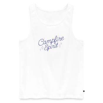 Lagerfeuer Abenteuer Schriftzug - Männer Premium Bio Tank Top - Weiß - Vorne - AI Model Male 178 light (178cm)
