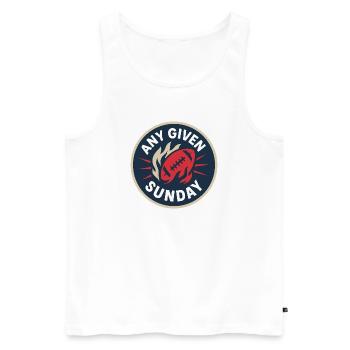 Any Given Sunday – Badge de football rétro - Débardeur bio Premium Homme - blanc - Devant - AI Model Male 178 light (178cm)