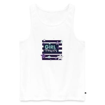 Conception de motivations de pouvoir féminin - Débardeur bio Premium Homme - blanc - Devant - AI Model Male 178 light (178cm)