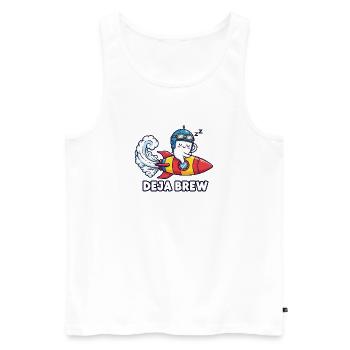 Rocket Fuel - Men's Premium Organic Tank Top - white - Front - AI Model Male 178 light (178cm)