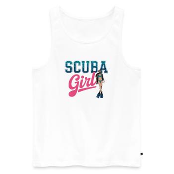 Scuba Girl Tauch-Design - Männer Premium Bio Tank Top - Weiß - Vorne - Michal (187cm)