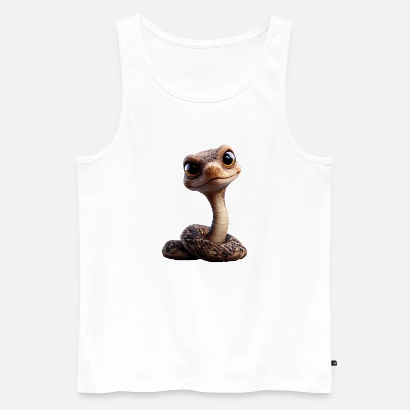 Schlange Python Kobra Klapperschlange Schlangen - Männer Premium Bio Tank Top - Weiß