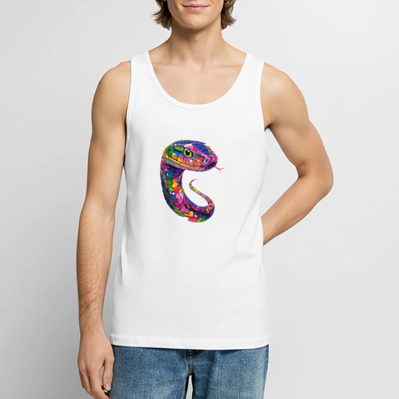 serpent, python, cobra, serpent à sonnettes, serpents Débardeur bio Premium Homme