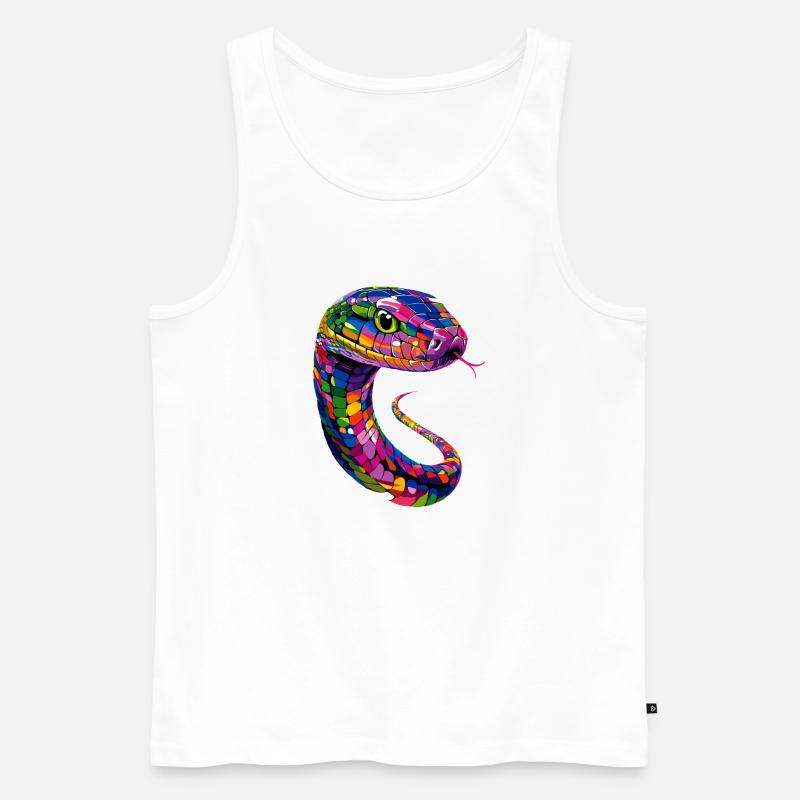 Schlange Python Kobra Klapperschlange Schlangen - Männer Premium Bio Tank Top - Weiß