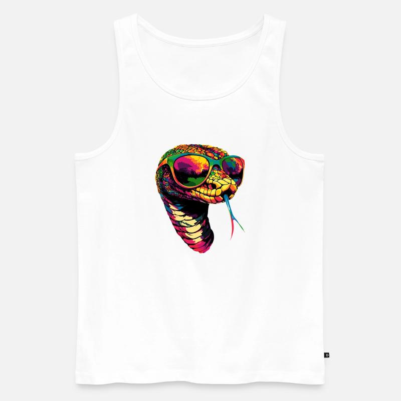 Schlange Python Kobra Klapperschlange Schlangen - Männer Premium Bio Tank Top - Weiß