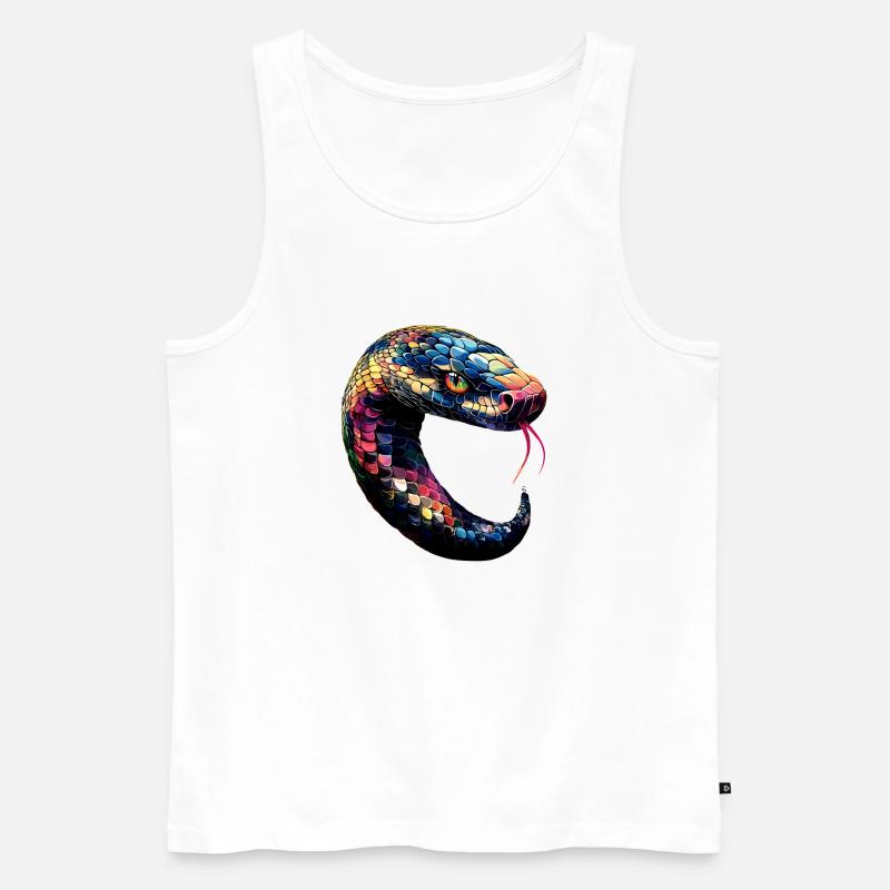 Schlange Python Kobra Klapperschlange Schlangen - Männer Premium Bio Tank Top - Weiß