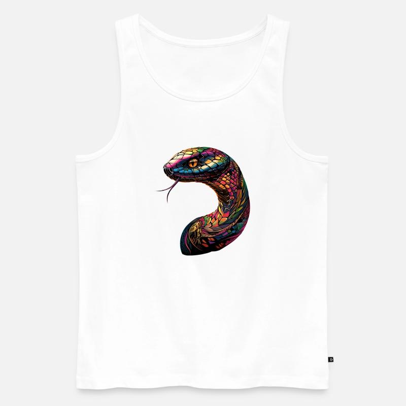 snake, python, cobra, rattlesnake, snakes - Men's Premium Organic Tank Top - white