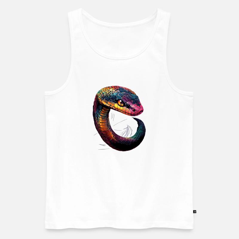 snake, python, cobra, rattlesnake, snakes - Men's Premium Organic Tank Top - white