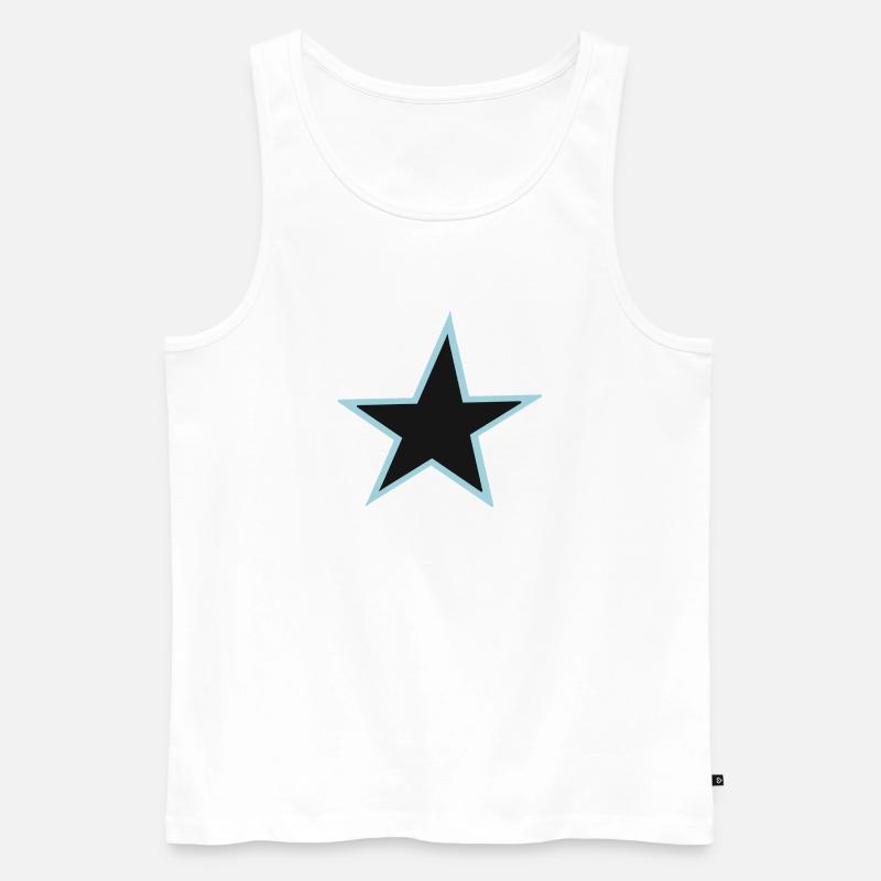 Abstrakte Bunte Sternzeichnung - Männer Premium Bio Tank Top - Weiß