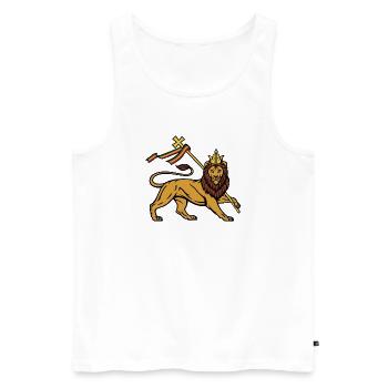 Lion de Juda - Débardeur bio Premium Homme - blanc - Devant - AI Model Male 178 light (178cm)