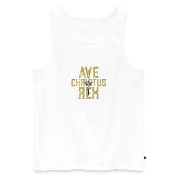 Ave Christus Rex Crown an Sword - Men's Premium Organic Tank Top - white - Front - Michal (187cm)