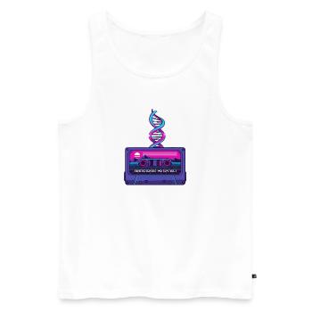 Neon Retro Kassette DNA Kunst - Männer Premium Bio Tank Top - Weiß - Vorne - Michal (187cm)
