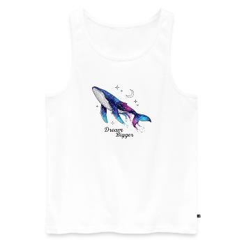 Whale Starry Sky Galaxy Dream Bigger - Men's Premium Organic Tank Top - white - Front - AI Model Male 178 light (178cm)