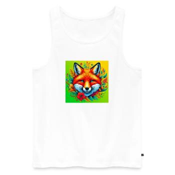 Fuchs - Männer Premium Bio Tank Top - Weiß - Vorne - AI Model Male 178 light (178cm)