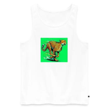 Gepard - Männer Premium Bio Tank Top - Weiß - Vorne - Michal (187cm)