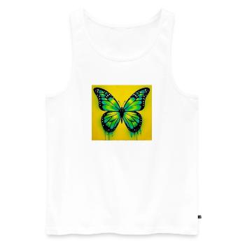 Schmetterling - Männer Premium Bio Tank Top - Weiß - Vorne - AI Model Male 178 light (178cm)