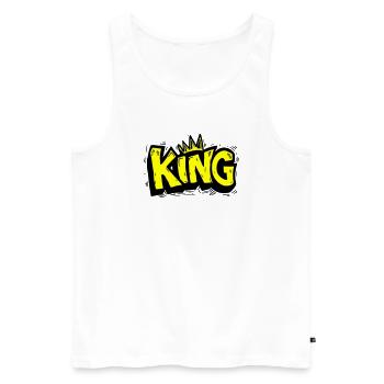 Lettrage King Graffiti - Débardeur bio Premium Homme - blanc - Devant - AI Model Male 178 light (178cm)