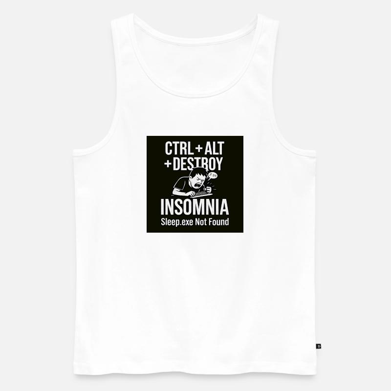 Insomnia Meme Grafik T-Shirt - Männer Premium Bio Tank Top - Weiß