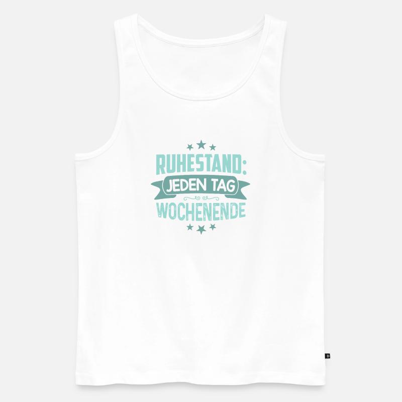Ruhestand Geschenk Rente Pensionierung Abschied - Männer Premium Bio Tank Top - Weiß