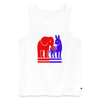 Elephant and Donkey USA - Débardeur bio Premium Homme - blanc - Devant - Michal (187cm)
