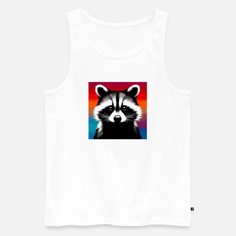 Waschbär - Männer Premium Bio Tank Top - Weiß