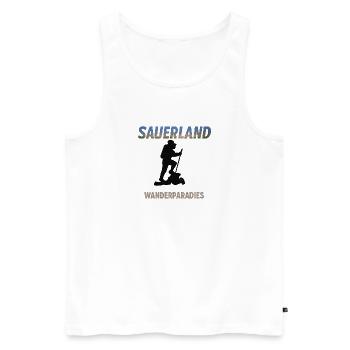 Sauerland Hiking Paradise – Motif extérieur - Débardeur bio Premium Homme - blanc - Devant - Michal (187cm)