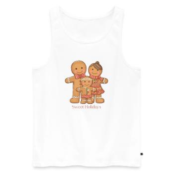 Vacances sucrées – Gingerbread Family Xmas Vibes - Débardeur bio Premium Homme - blanc - Devant - Michal (187cm)
