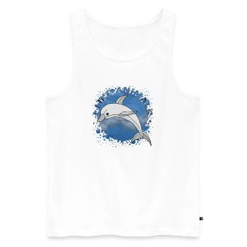 Delfin - Männer Premium Bio Tank Top - Weiß - Vorne - Michal (187cm)