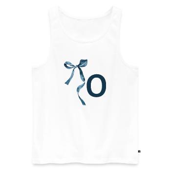 Monogram o gift idea - Men's Premium Organic Tank Top - white - Front - AI Model Male 178 light (178cm)
