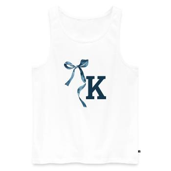 Monogram k gift idea - Men's Premium Organic Tank Top - white - Front - AI Model Male 178 light (178cm)