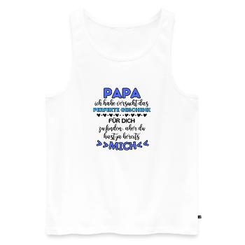 Papa disant drôle cadeau de fête des pères pour papa - Débardeur bio Premium Homme - blanc - Devant - Michal (187cm)