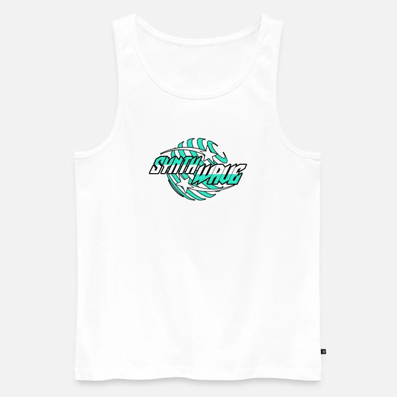 Synth Wave Synthesizer  - Männer Premium Bio Tank Top - Weiß