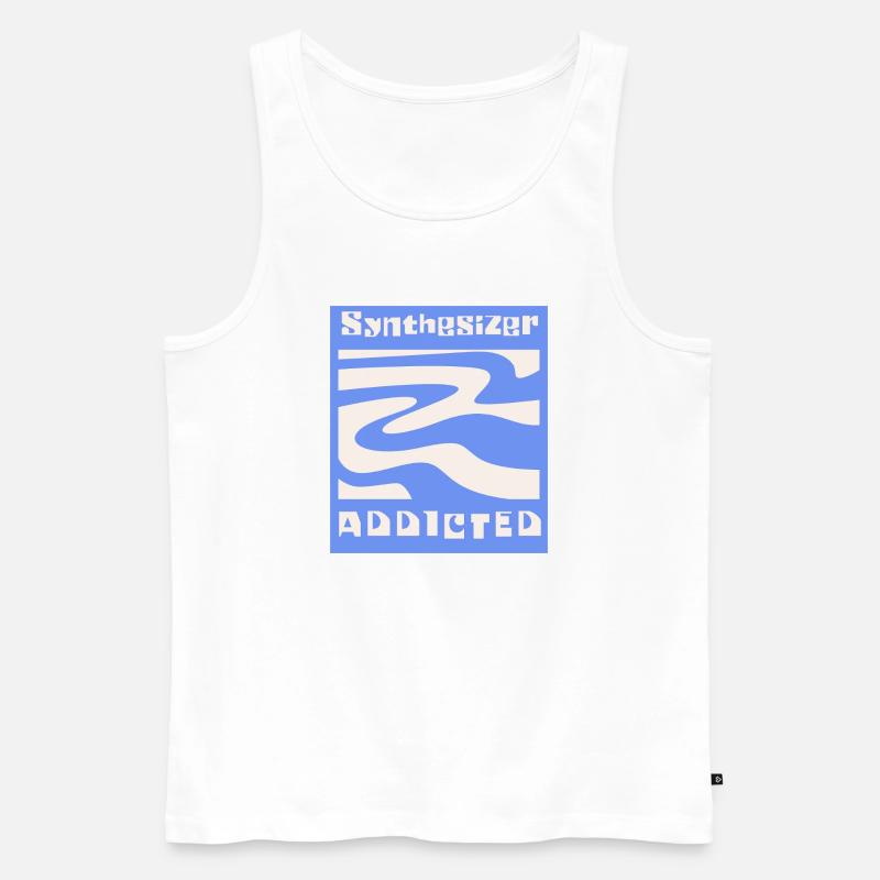 Synthesizer addicted Synth Modular - Männer Premium Bio Tank Top - Weiß